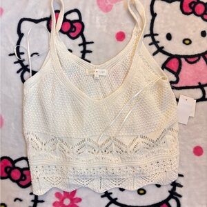 Ultra Flirt Women's White Knit Camisole